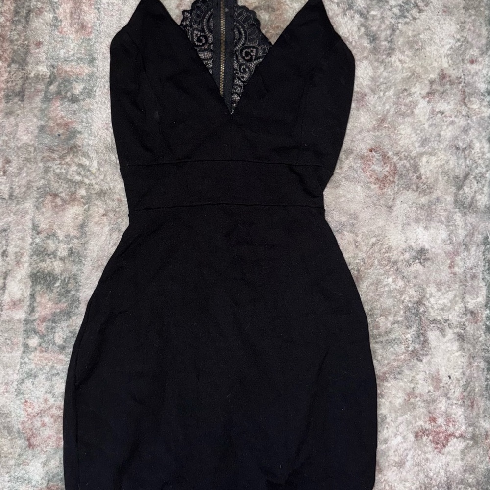 Windsor Black Backless Dress with Lace Detail